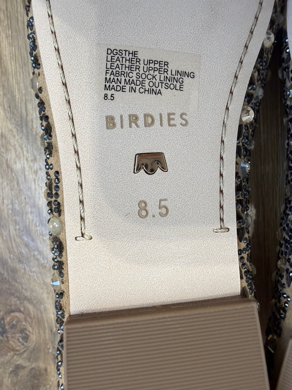Birdies The Goldfinch Quartz Crystal Suede Embellished Flats Size 8.5 - Picture 4 of 11